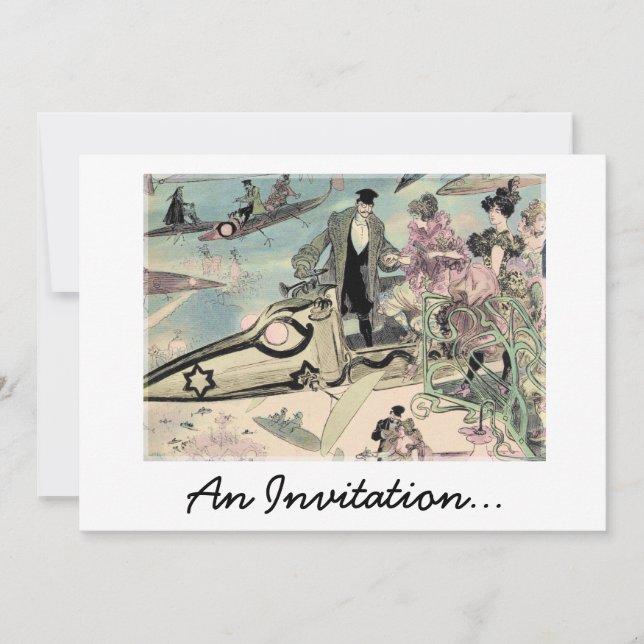 Eine Einladung (futuristischer Druck des 19. (Vorderseite)