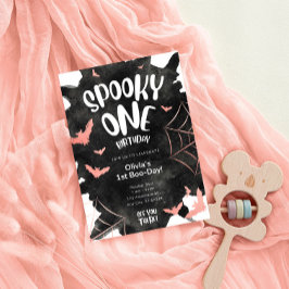 Eine Einladung Halloween Geburtstag rosa Fledermäu
