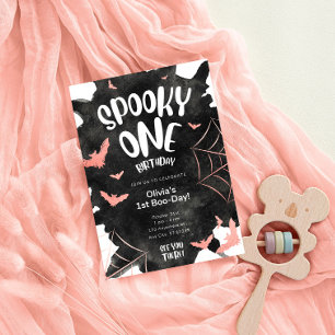 Eine Einladung Halloween Geburtstag rosa Fledermäu