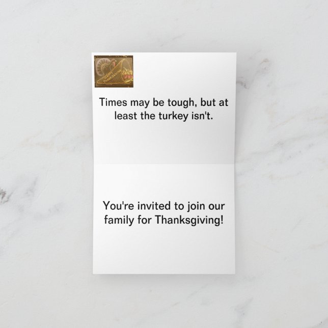 Eine Einladung zum Erntedank-Dinner. (Innenseite)