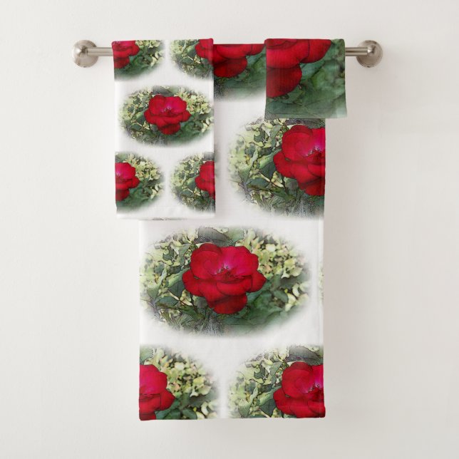Eine einsame Rose Badhandtuch Set (Insitu)
