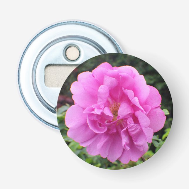 Eine einzelne rosa Blume Flaschenöffner (Vorderseite)