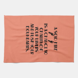 Eine Einzelwanderung ist eine Chance, Ihre Grenzen Geschirrtuch