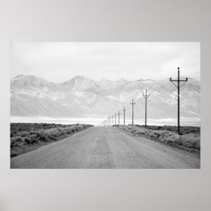 Eine einzige Straße und Power-Linien   San Juan Poster