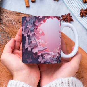 Eine Elegance-Flutter: 3D-Butterfly-Tasse Zweifarbige Tasse
