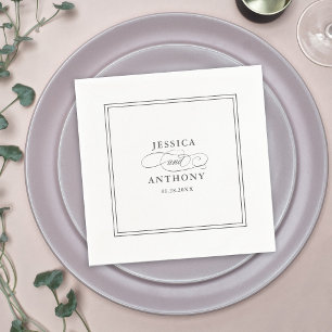 Eine elegante Affäre mit Hochzeiten Schnörkel Serviette