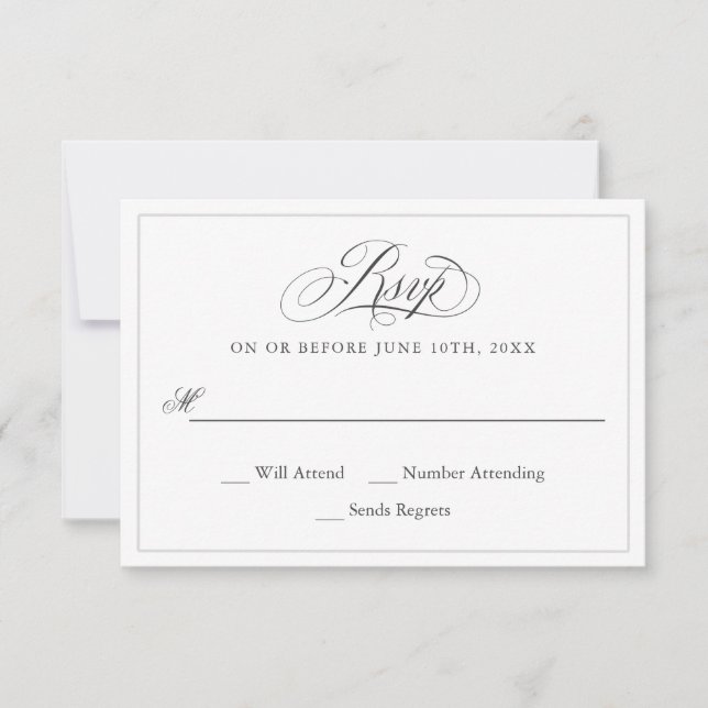 Eine elegante Affäre mit Hochzeitstipendium RSVP Karte (Vorderseite)