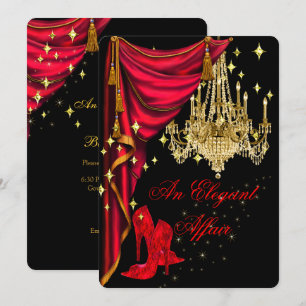 Eine elegante Angelegenheit Rot Gold Kronleuchter  Einladung