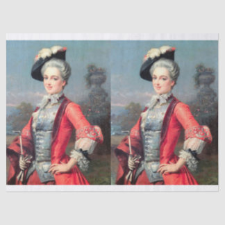 Eine elegante Dame des 18. Jahrhundertsfür Seidenpapier