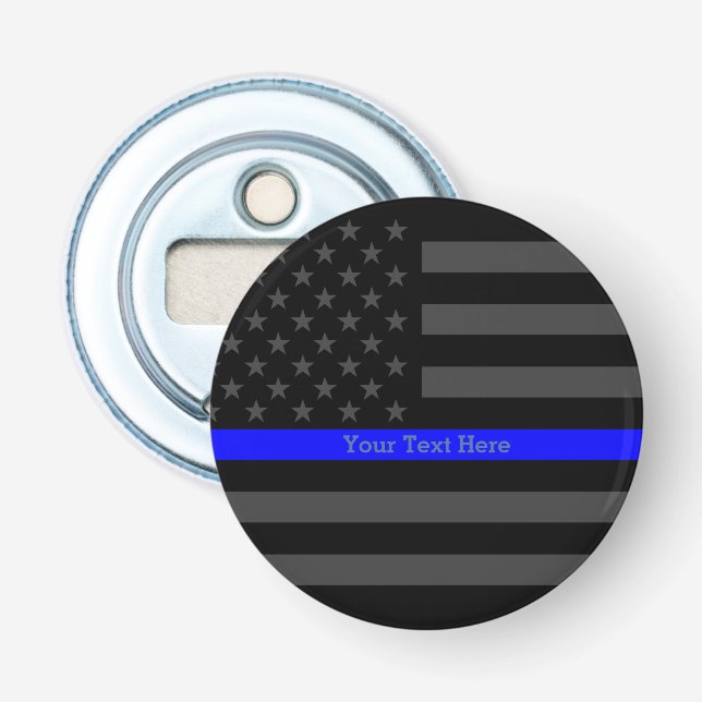 Eine elegante dünne blaue Linie US-Flagge Flaschenöffner (Vorderseite)