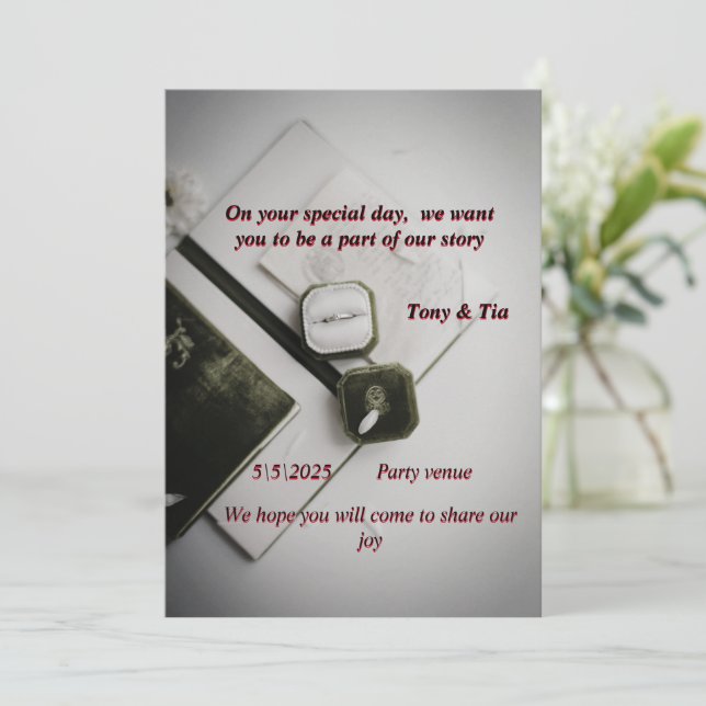 "Eine elegante Einladung zur Hochzeit" (Stehend Vorderseite)