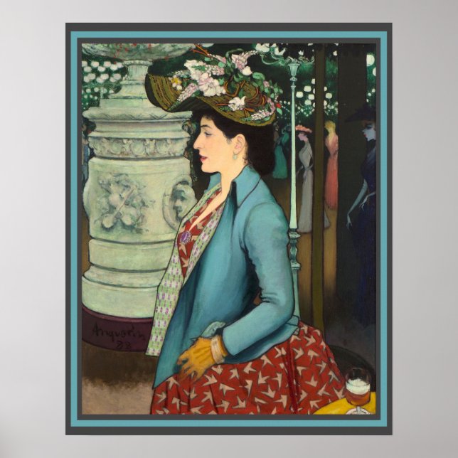 Eine elegante Frau im Élysée Montmartre Poster (Vorne)