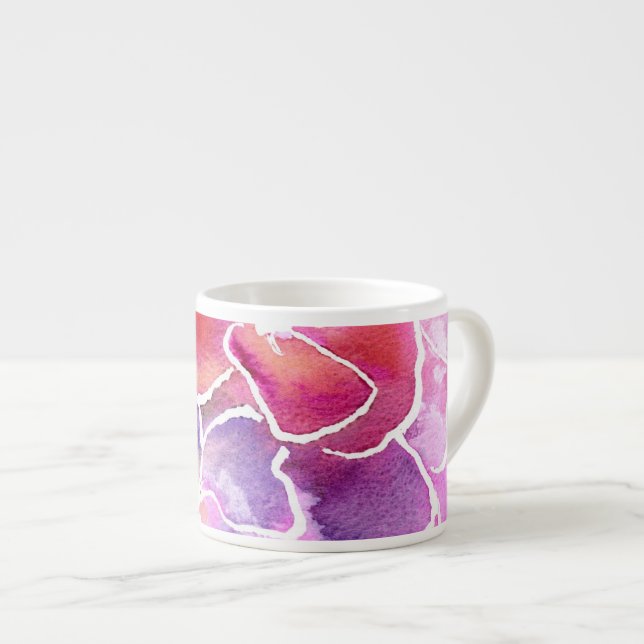Eine elegante Tasse mit Blumen und Mauve Espresso (Vorderseite Rechts)