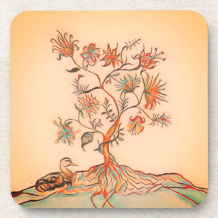 Eine Ente und ein Baum Getränkeuntersetzer