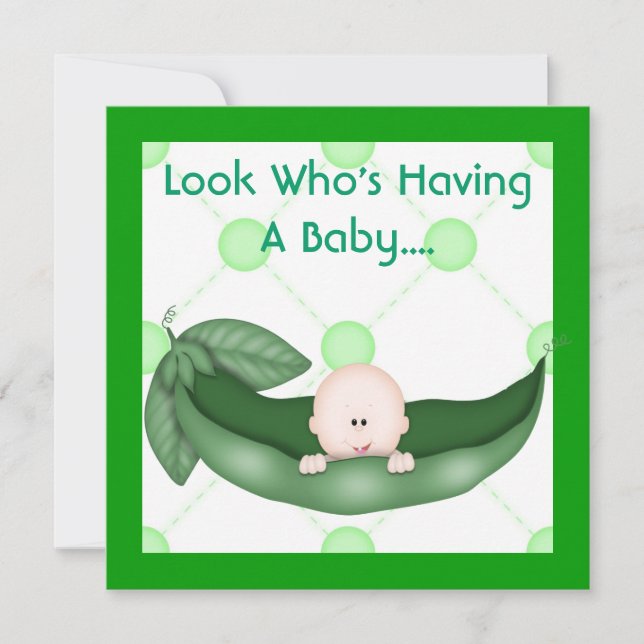 EINE ERBSE IN EINER HÜLSEN-BABYPARTY-EINLADUNG EINLADUNG (Vorderseite)