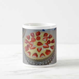 Eine Erdbeertorte Kaffeetasse