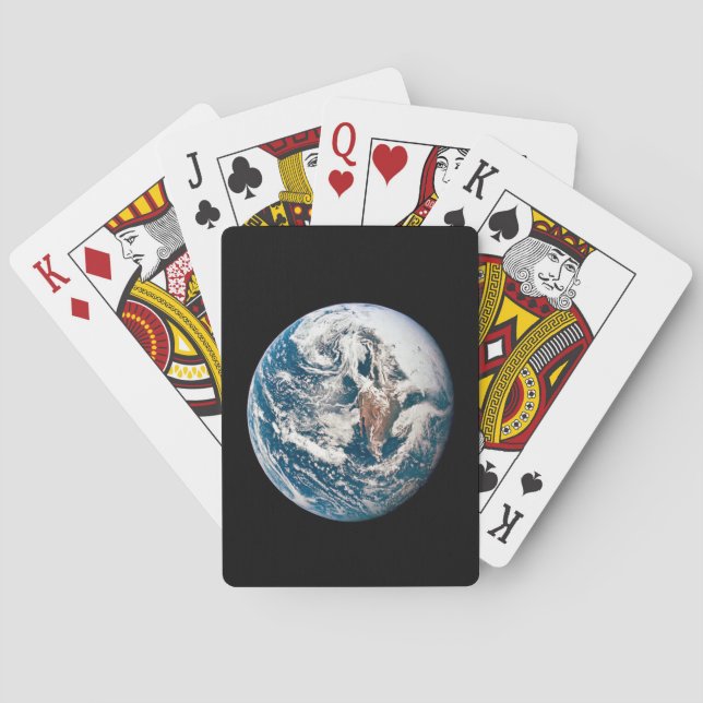 Eine Erde, die aus der Apollo 10 Raumsonde stammt. Spielkarten (Rückseite)