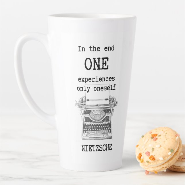 Eine ERFAHRUNG nur sich selbst Zitat von Nietzsche Milchtasse (Beispiel)