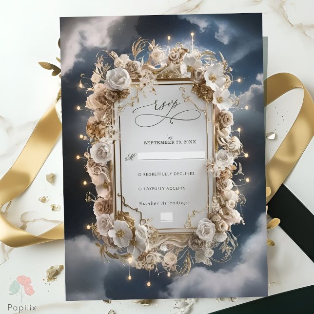 Eine erstaunliche Hochzeit mit magischen Lichtern RSVP Karte (Von Creator hochgeladen)