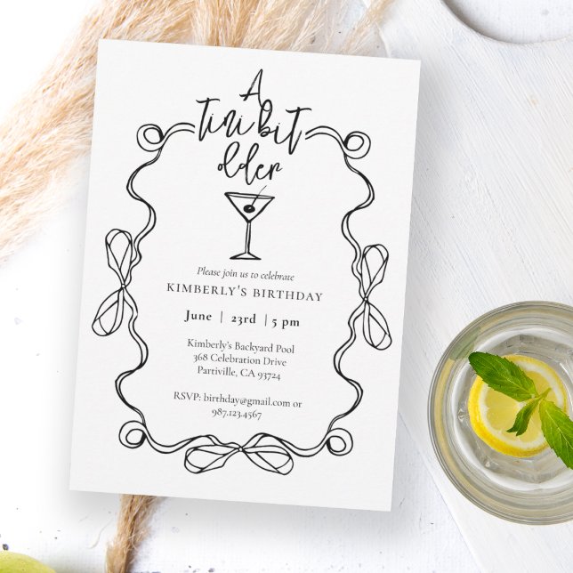 Eine etwas ältere Black Wavy Border Birthday Party Einladung (Von Creator hochgeladen)