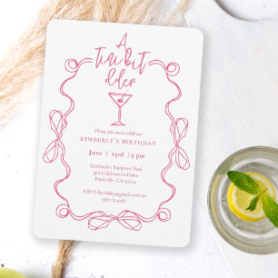 Eine etwas ältere, rosafarbene Geburtstagsparty Einladung
