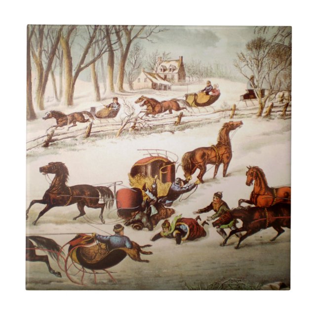 Eine Explosion auf der Schneedecke Fliese (Vorderseite)