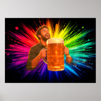 Eine Explosion mit meinem großen Bier an einer Wan Poster