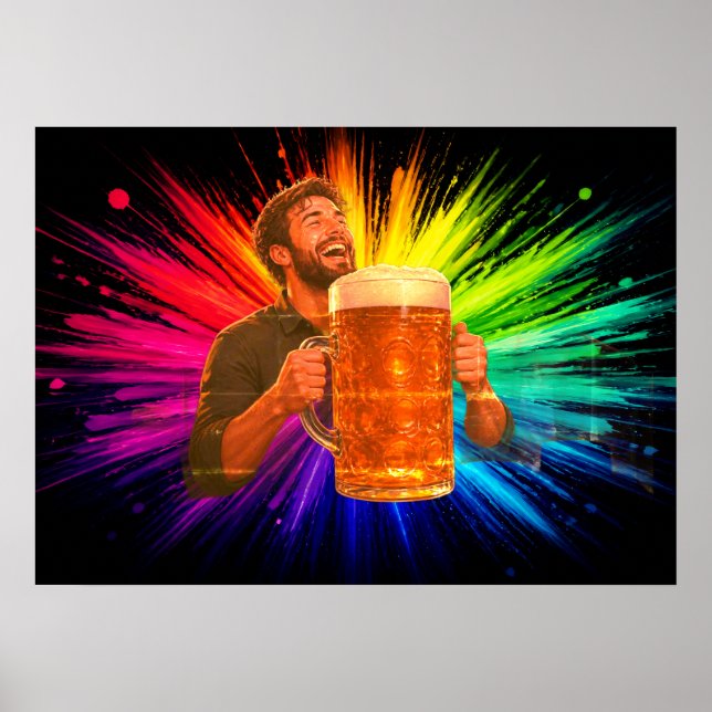 Eine Explosion mit meinem großen Bier an einer Wan Poster (Vorne)