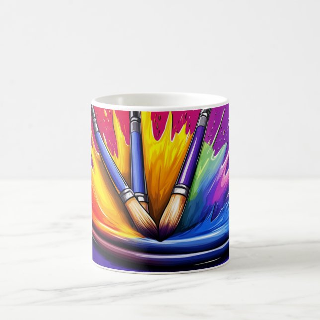 Eine Explosion von lebendigen Farben aus einer Pal Kaffeetasse (Mittel)