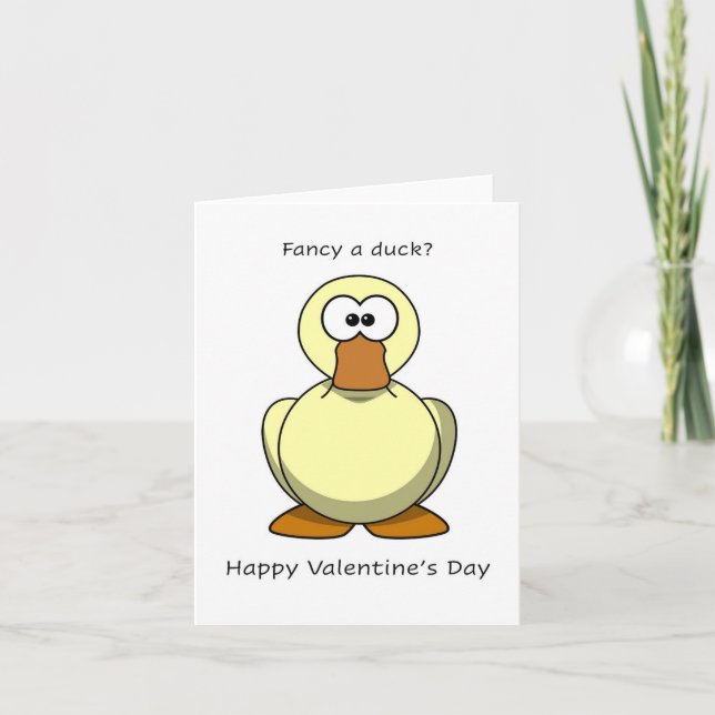 Eine extravagante Ente? Glücklicher Valentinstag. Karte (Vorderseite)
