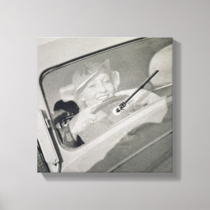 Eine fahrende Frau, c.1930s (Rastertiefdruck) Leinwanddruck