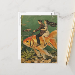 Eine Fahrt auf unserem riesigen Goldfisch Postkarte