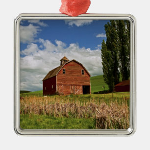 Eine Fahrt durch das Agrarland Palouse Silbernes Ornament