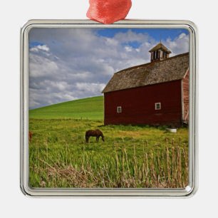 Eine Fahrt durch das Agrarland von Palouse 3 Ornament Aus Metall