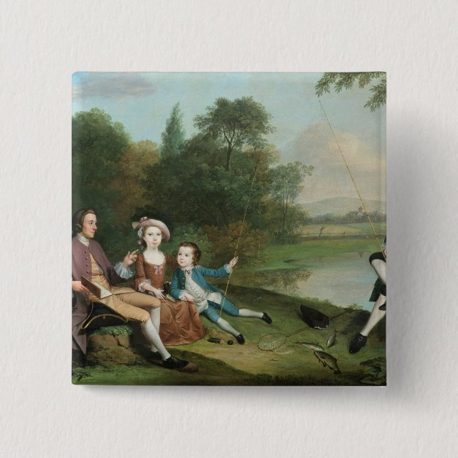 Eine Familie der Angler, 1749 Button (Vorderseite)
