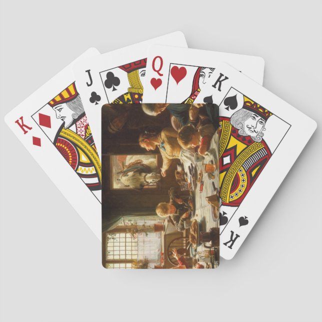Eine Familie (der Esel wird Gefüttert) Spielkarten (Rückseite)