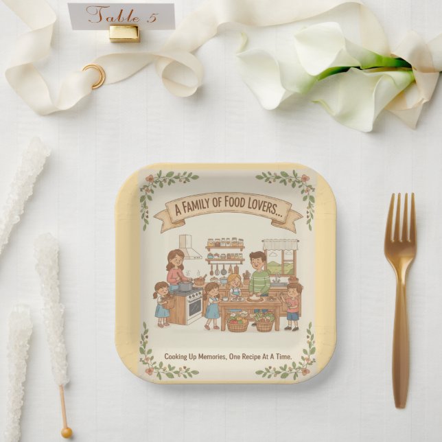 Eine Familie von Feinschmeckern Pappteller (Hochzeit)