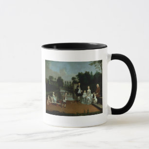 Eine Familien-Gruppe auf einer Terrasse in einem Tasse