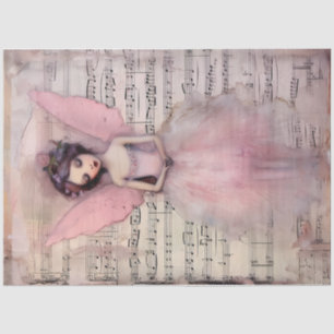 Eine fantasievolle rosa Engel-Serie Design #11 Seidenpapier