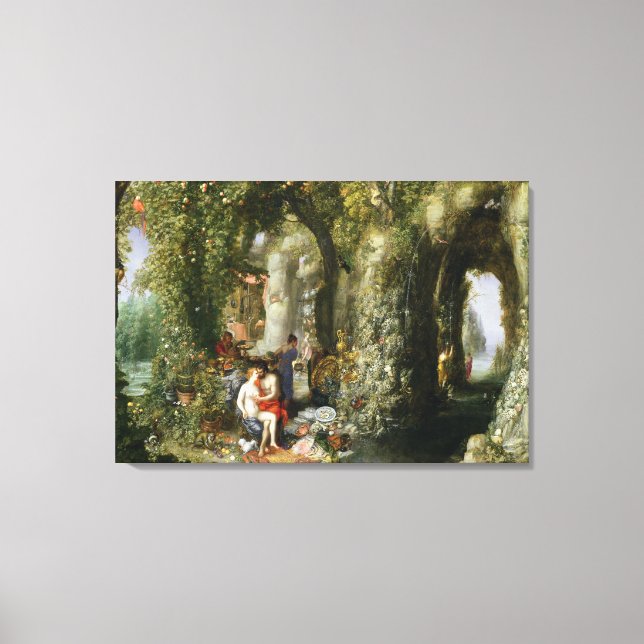 Eine fantastische Höhle mit Odysseus und Calypso Leinwanddruck (Vorderseite)