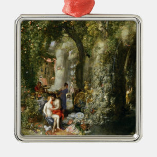 Eine fantastische Höhle mit Odysseus und Kalypso Ornament Aus Metall