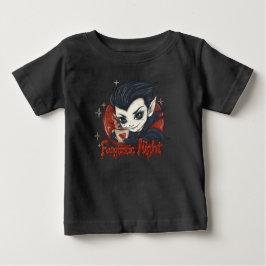 Eine fantastische Nacht. Niedlicher Vampir mit ein Baby T-shirt