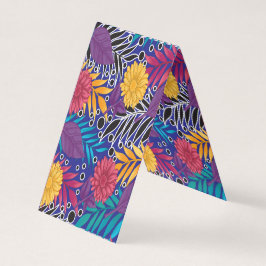 eine farbenfrohe Blume und ein Muster der Blätter  Visitenkarten