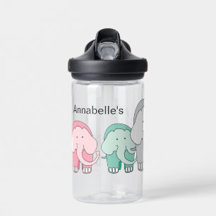 Eine farbenfrohe Familie von Elefanten Trinkflasche