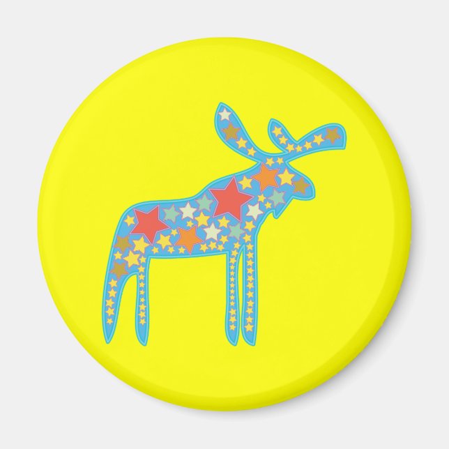 Eine farbenfrohe Galaktische Elche Magnet (Vorne)
