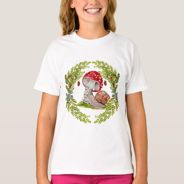 Eine farbenfrohe Waldfliege und eine Schnecke T-Shirt (Vorderseite)