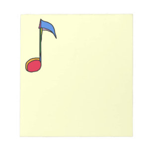 eine farbige grafische Musiknote Notizblock