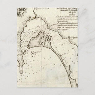 Eine farblose Abbildung des Hafens von San Diego Postkarte
