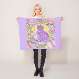 Eine Featherkatze Fleecedecke