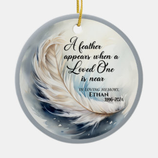 Eine Feder erscheint als Speicher Keramik Ornament